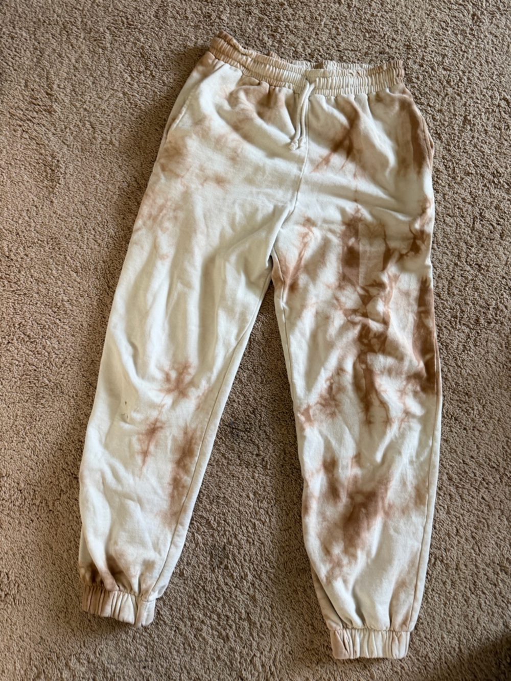 Stradivarius Beige Tie-Dye Sweatpants